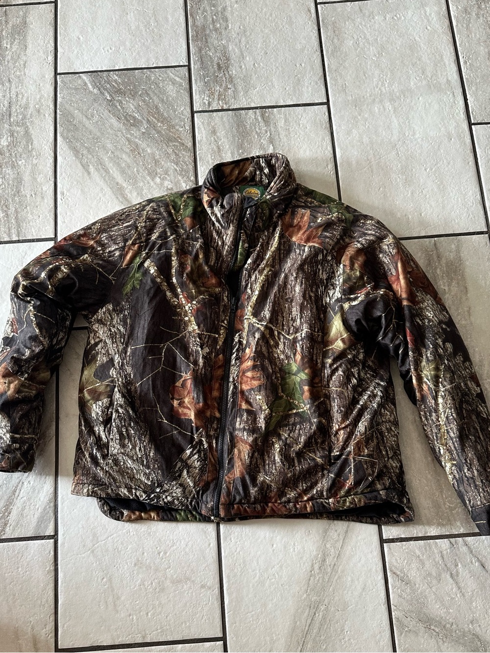Cabela's mens Camouflage Puffer Jacket - Brown & Green